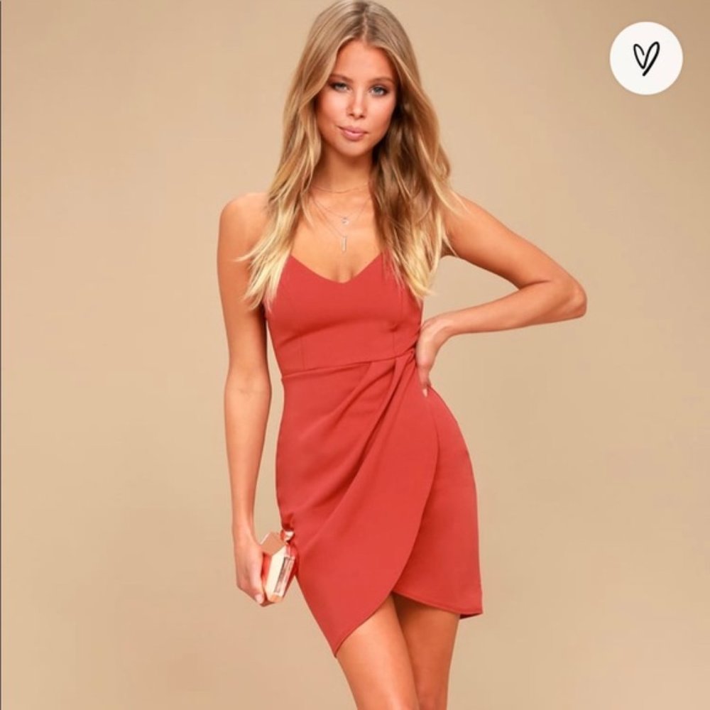 Lulus Forever Your Girl Rust Red Bodycon Dress Rust Red Size XS